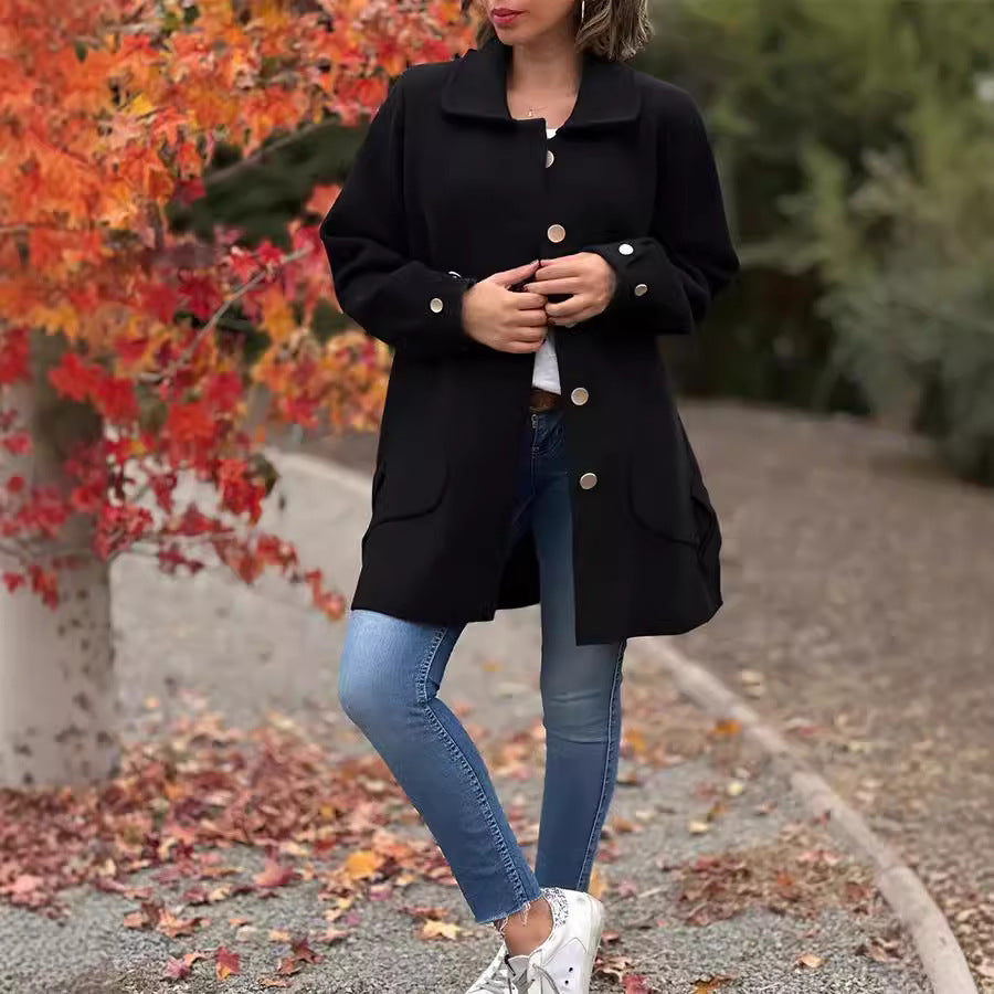 Geneviève | Manteau oversize intemporel avec de subtils détails en nœud