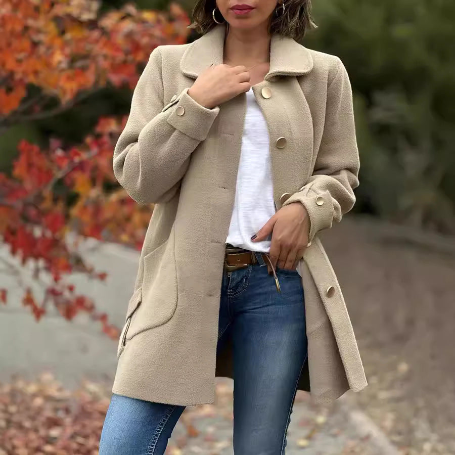 Geneviève | Manteau oversize intemporel avec de subtils détails en nœud