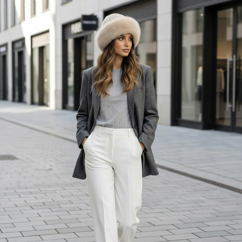 Nathalie | Bonnet en Fourrure de Renard – Élégance et chaleur pour l'hiver